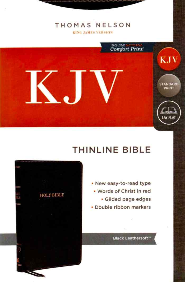 Holy Bible - KJV Thinline Bible Black Leathersoft